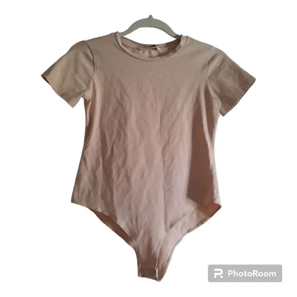 MANGOPOP Round Collar Short Sleeve TShirt Bodysuit